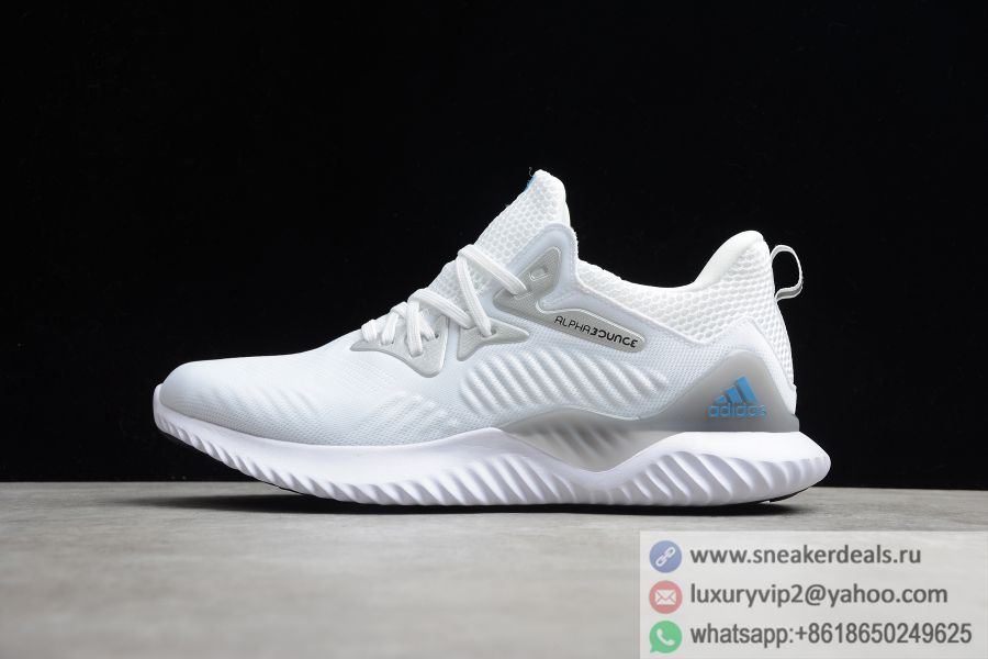 Adidas Alphabounce Beyond White Silver Blue B89096 Unisex Shoes